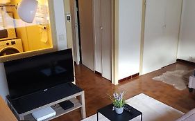 grand studio cuisine et salle de bain sépare avec belle vue sur le bargy marnaz
